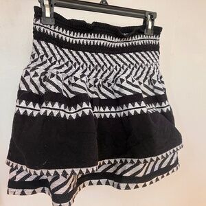 Black and white tiered skirt